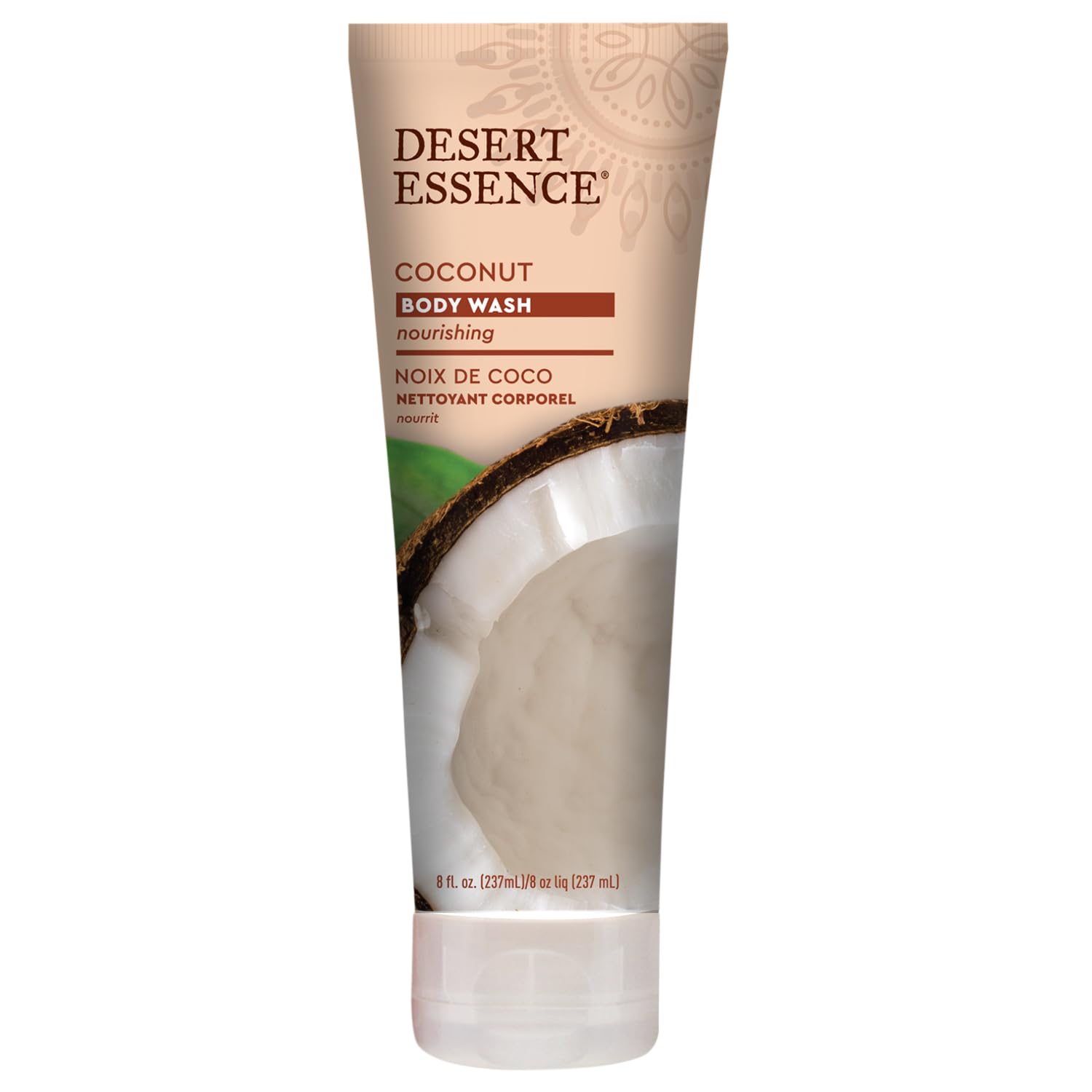 Desert Essence Certification B-Corp – étiquette et logo visibles.
