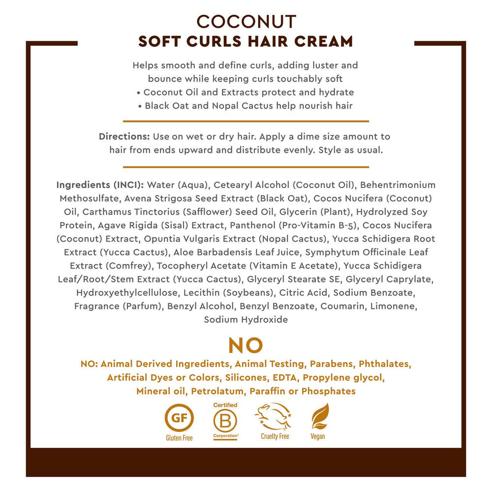 Desert Essence Coconut Soft Curls, provitamine-b5 pour cheveux plus forts et élastiques.