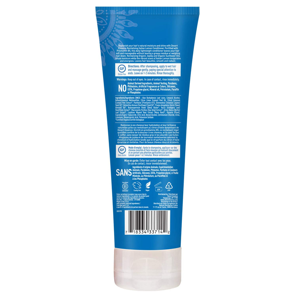 Desert Essence Conditionneur Citron Italien – parfum citronné naturel pour une routine revitalisante.