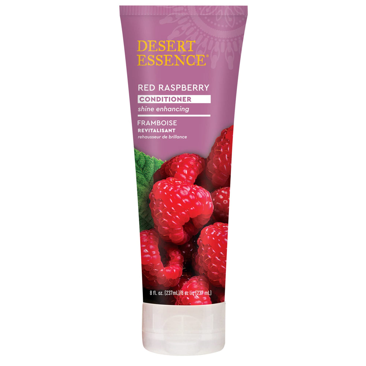 Desert Essence conditionneur Framboise Rouge, bouteille hydratante et brillante.