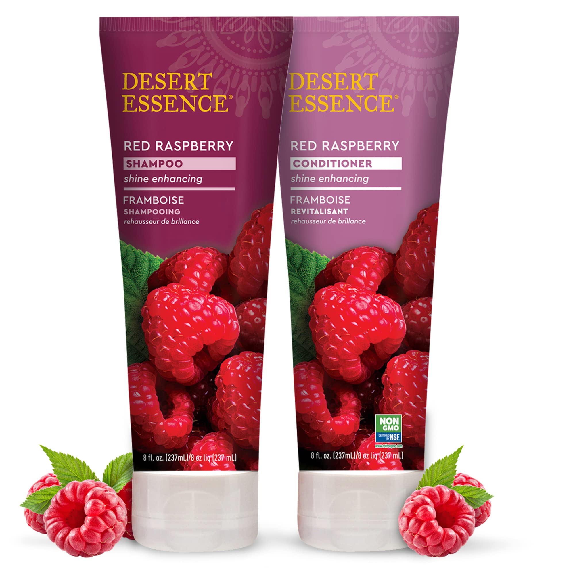 Desert Essence Framboise Rouge, brillance naturelle et douceur durable.