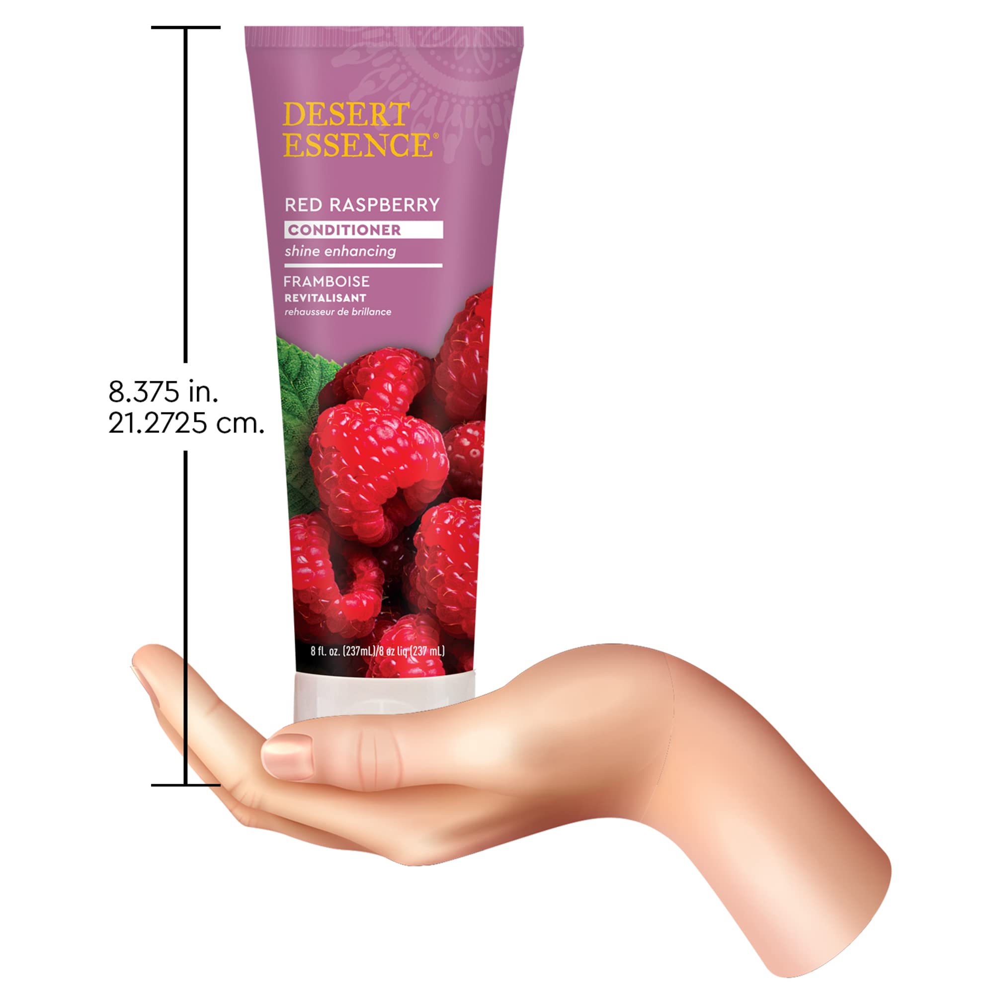 Desert Essence Framboise Rouge, formulation sans parabènes et sans tests animaux.