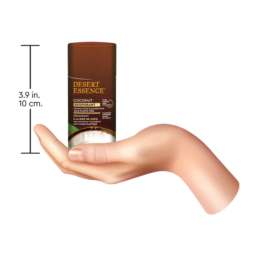 Desert Essence Déodorant coco peau douce — texture lisse qui respecte la peau sensible.