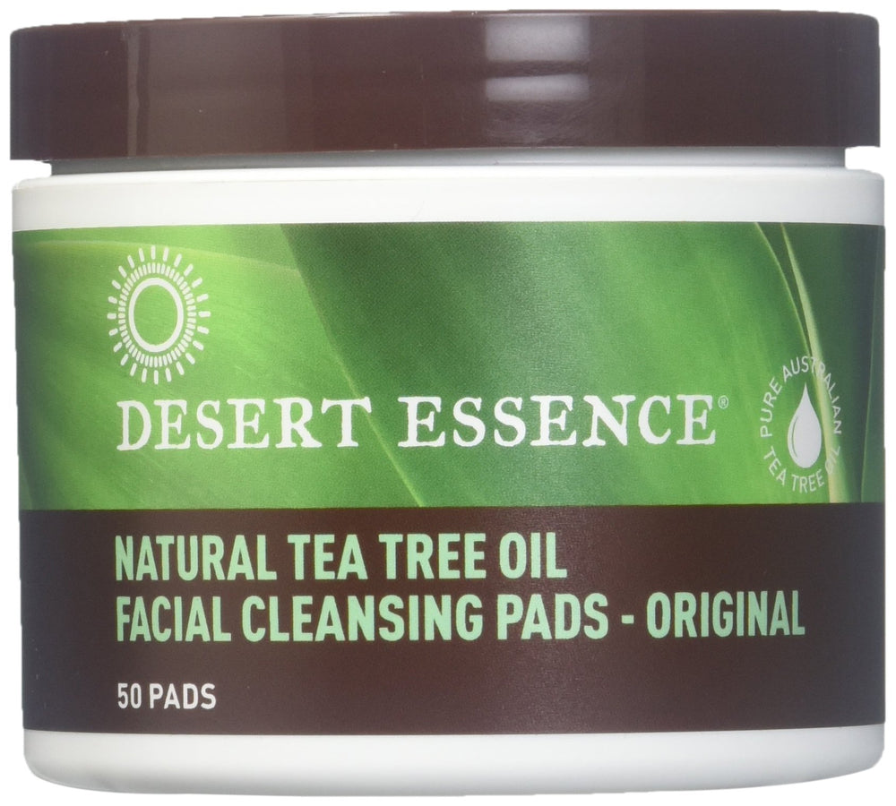 Desert Essence disques nettoyants à l'huile d'arbre à thé pour le visage.