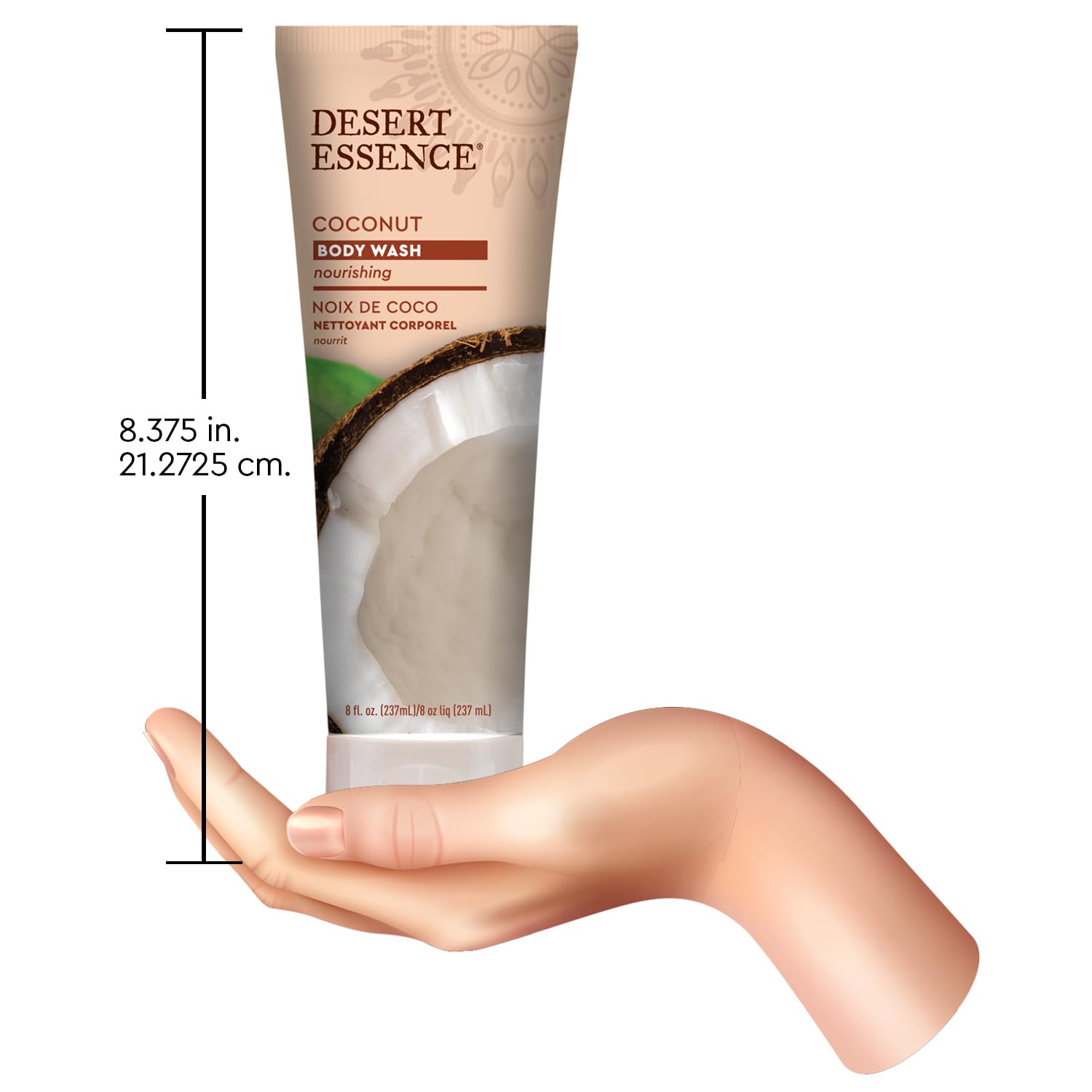 Desert Essence Expérience Senteur Coco – texture mousse légère pour une douche sensorielle.