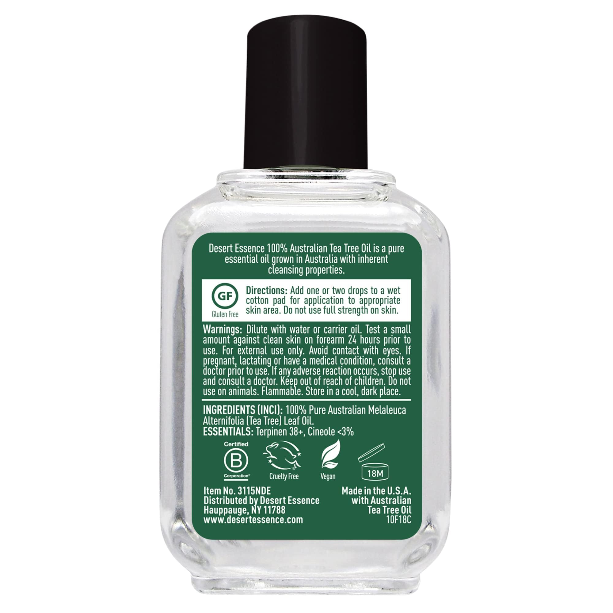 Desert Essence huile arbre à thé - soin cheveux sain et cuir chevelu clarifiant