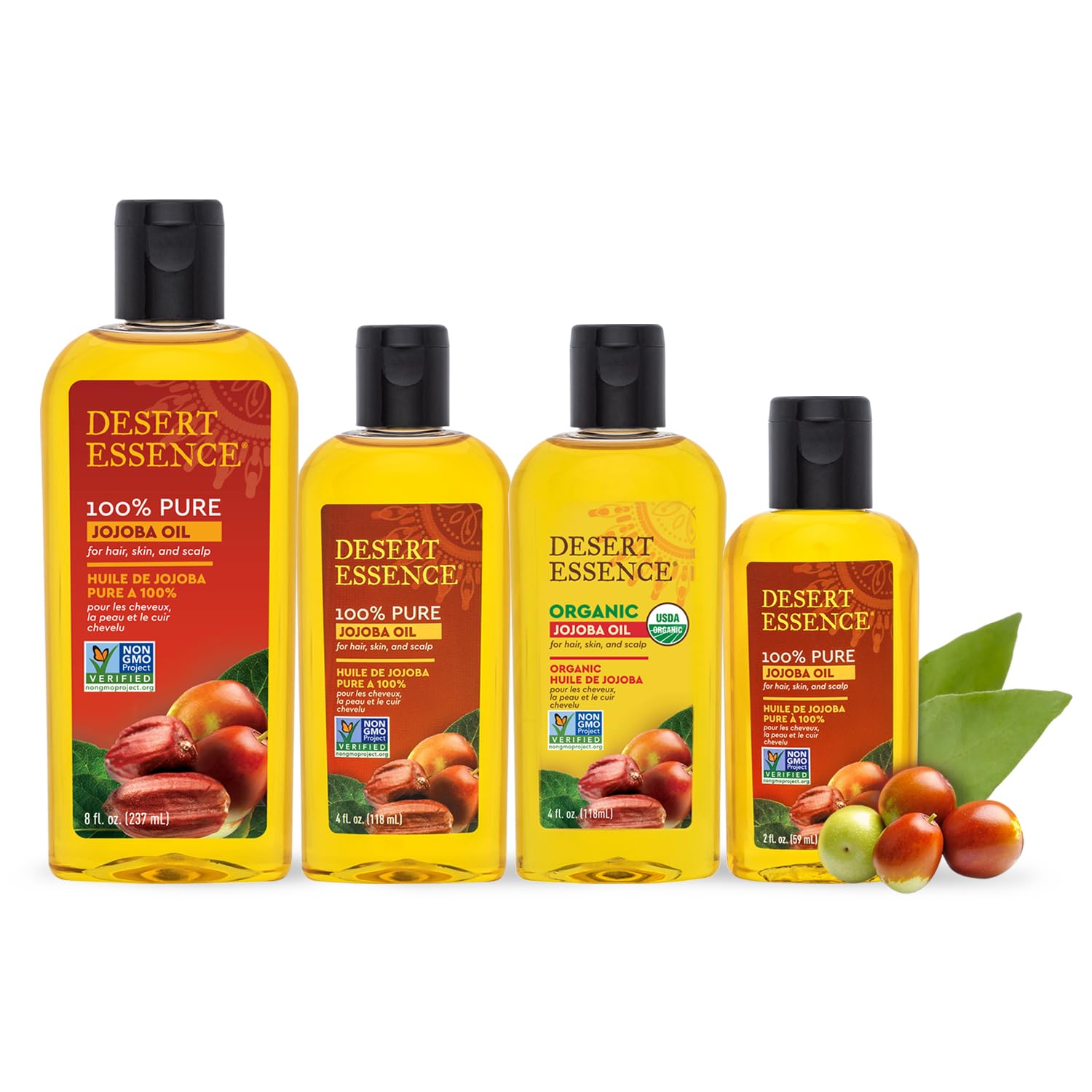 Desert Essence Huile Jojoba Pure – démaquillant naturel laissant la peau souple.