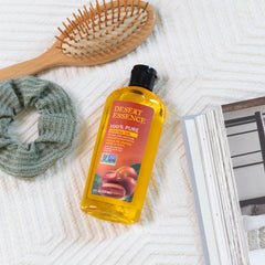 Desert Essence Huile Jojoba Pure – soin cuir chevelu et cheveux nourrissants.