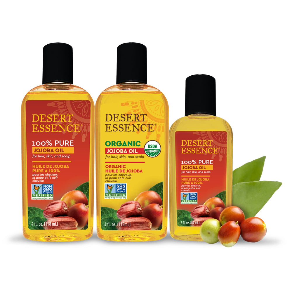 Desert Essence Huile de jojoba convient à tous types de peau et cheveux