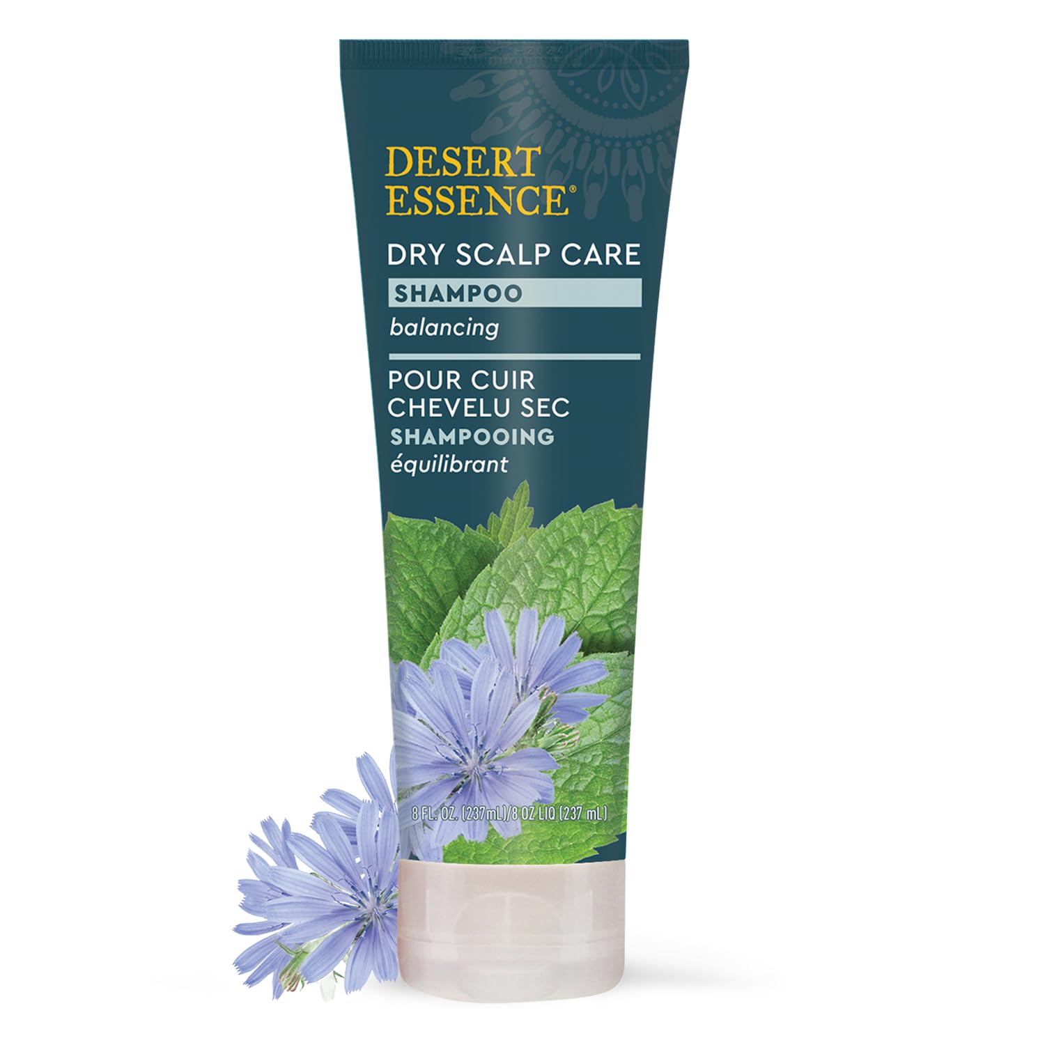 Desert Essence: Inuline prébiotique et chicorée pour équilibrer et apaiser le cuir chevelu.