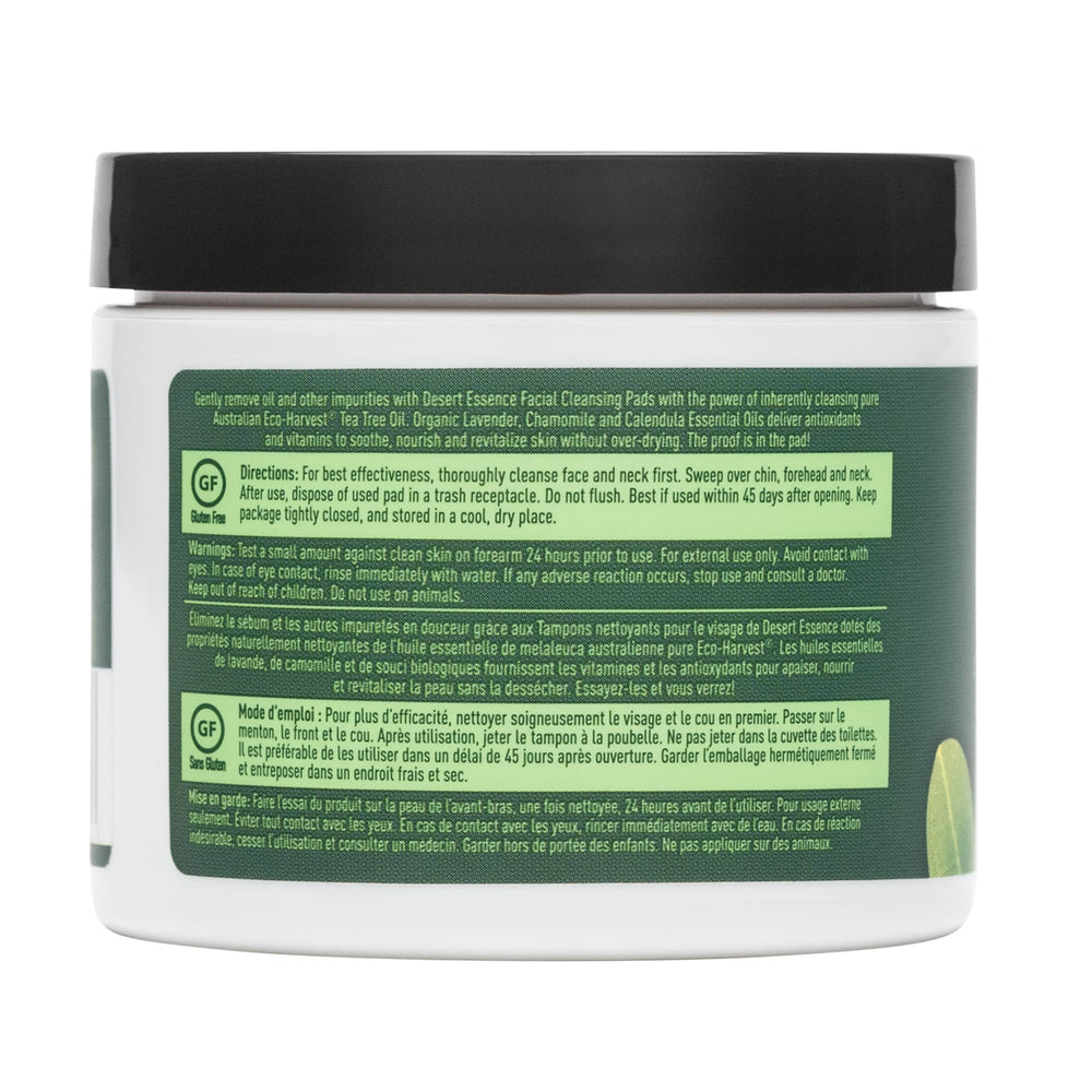 Desert Essence lingettes démaquillantes et apaisantes pour peau sensible