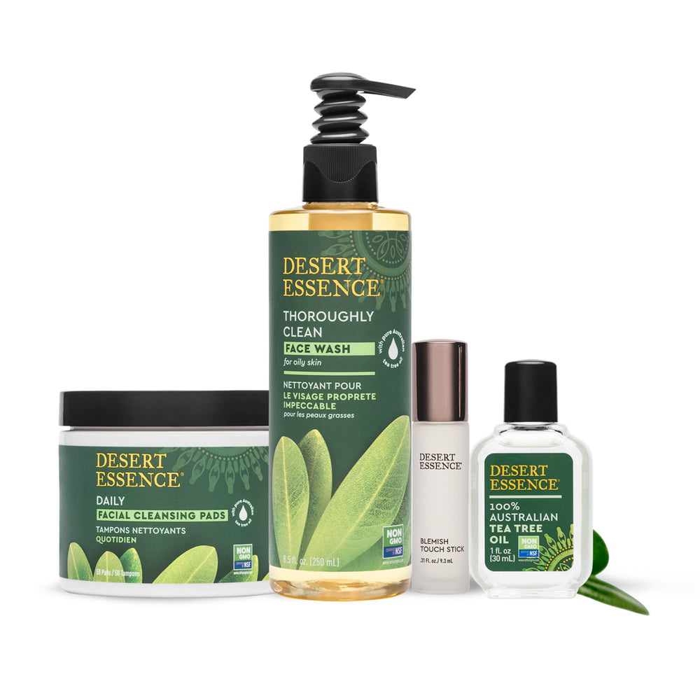 Desert Essence emballage pratique de 50 lingettes nettoyage faciles à emporter