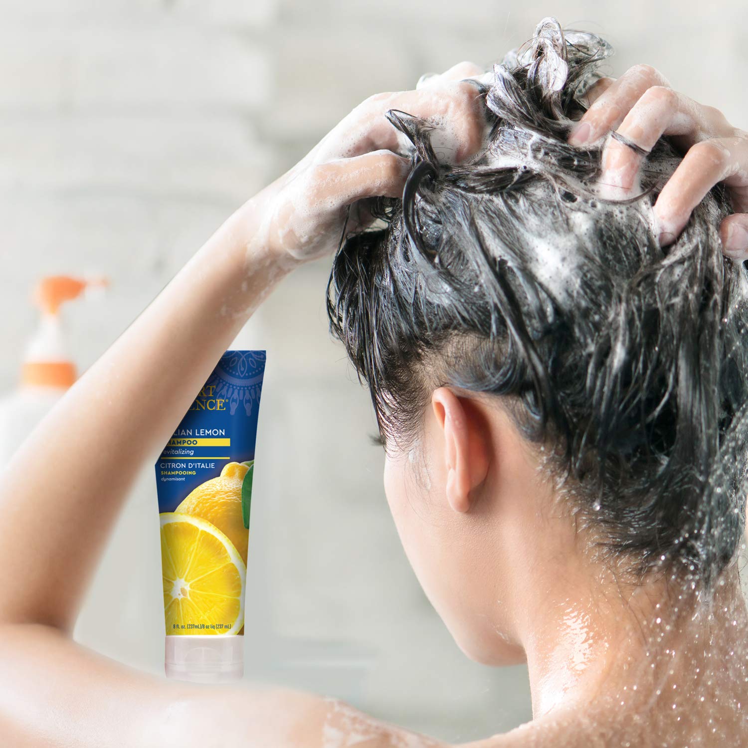 Desert Essence Shampoing Citron Italien—formulation sans sulfates et parabènes.