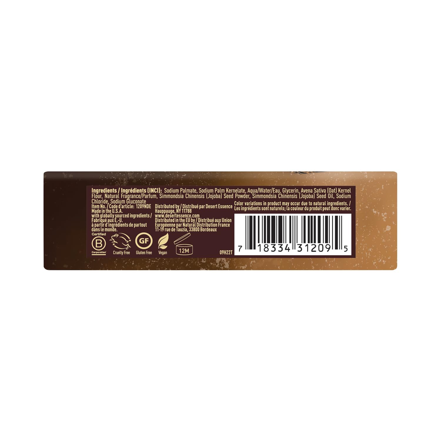 Desert Essence savon vegan et sans cruauté: choix éthique.