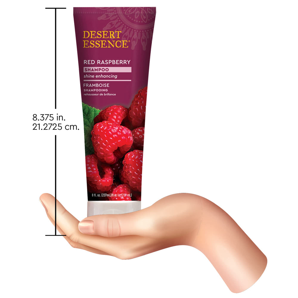 Pro vitamine B5 dans Desert Essence Framboise Rouge, toucher soyeux après lavage.
