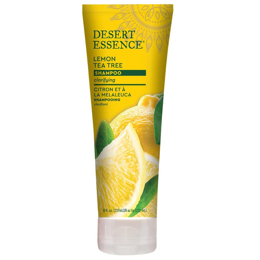 Desert Essence Shampooing Citron 8 oz en pack de 2, pour cheveux propres et frais.
