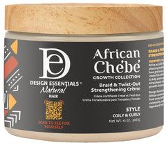 Design Essentials African Chebe Braid & Twist-Out Strengthening Crème – bouteille pour définition et brillance
