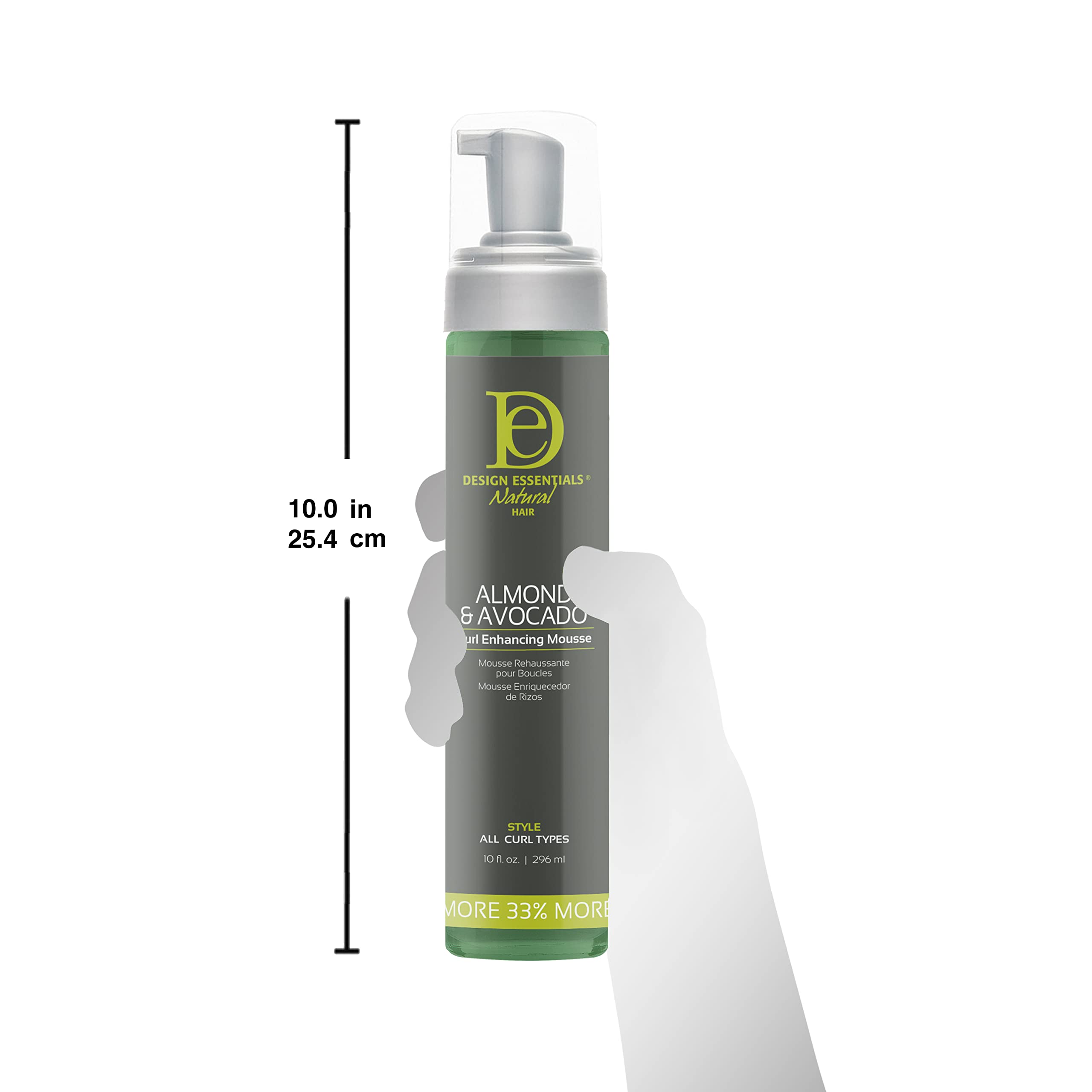 Design Essentials Amande-Avocat Collection Mousse: hydratation légère et parfum agréable.