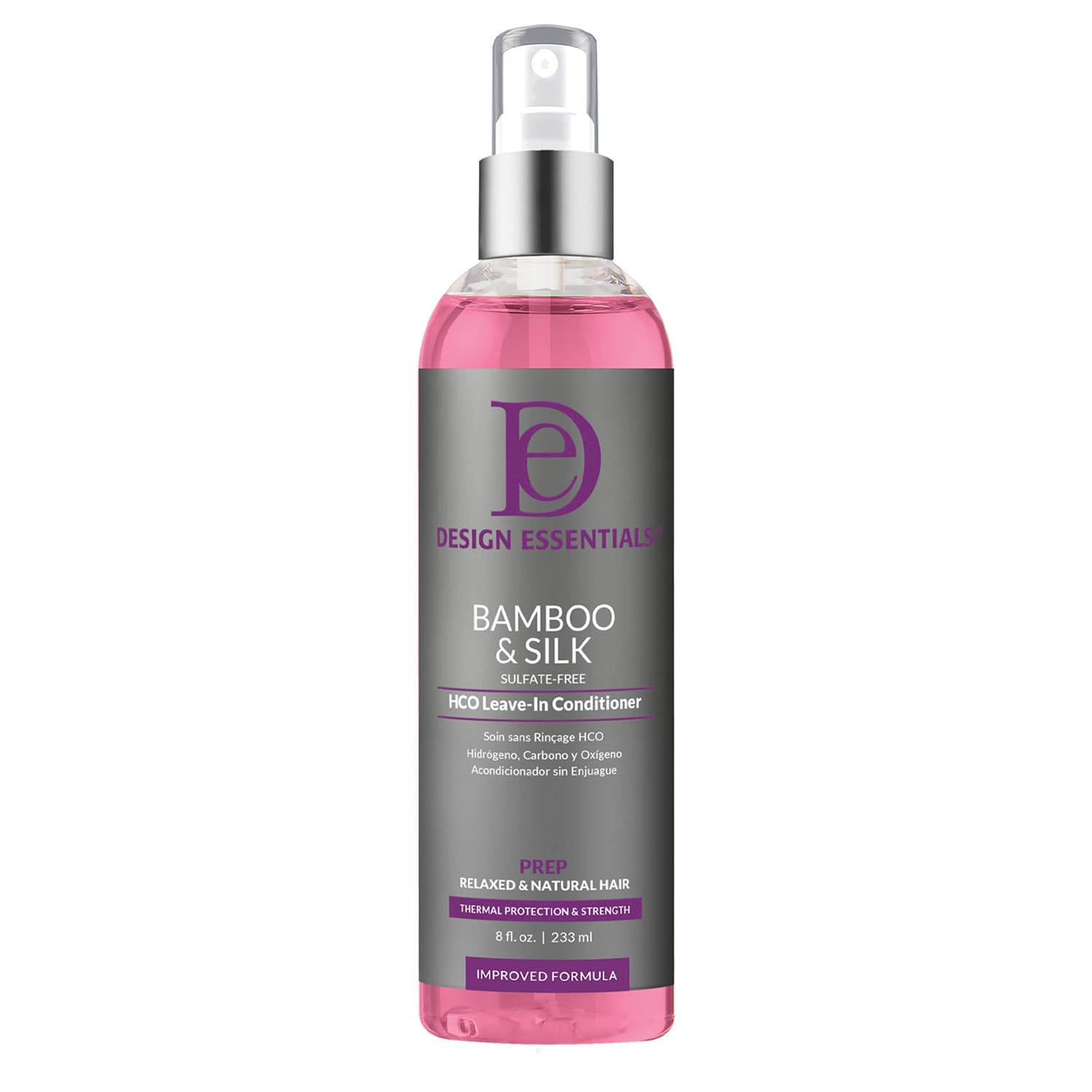 Design Essentials Bamboo et Silk HCO flacon : protection thermique légère.
