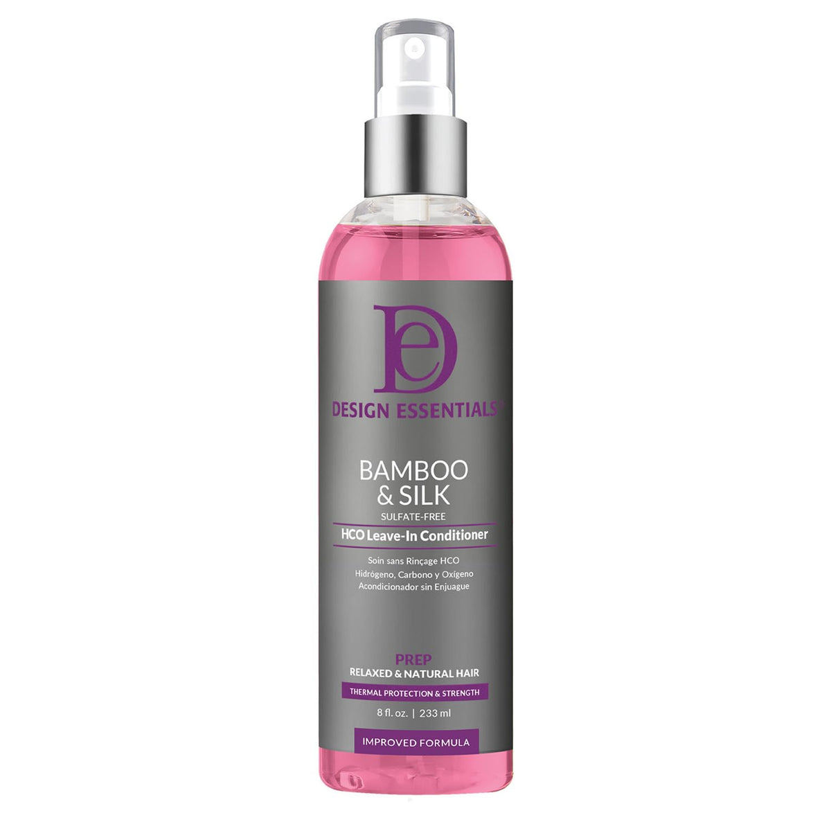 Design Essentials Bamboo et Silk HCO flacon : protection thermique légère.