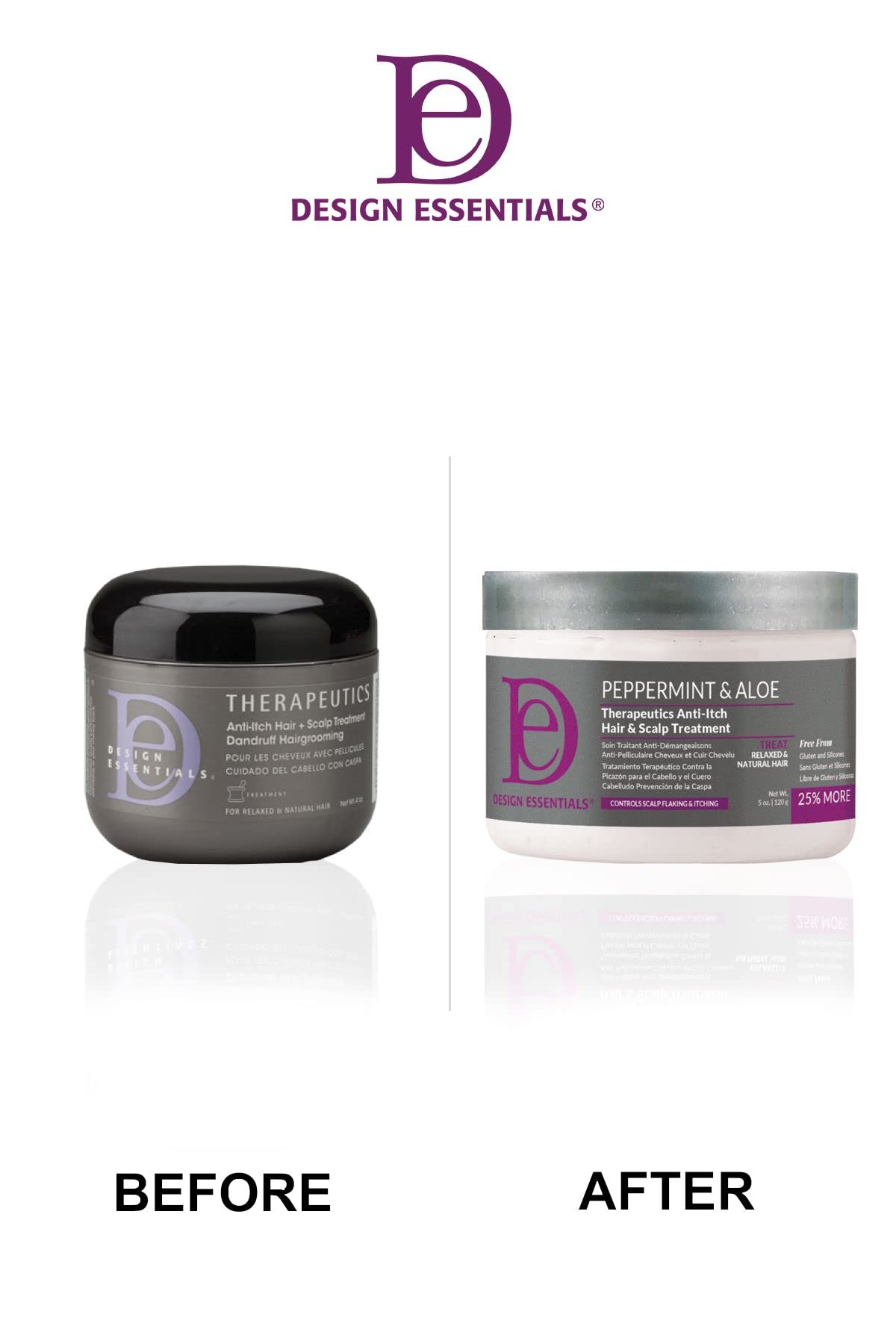 Design Essentials cheveux brillants grace au soin menthe poivree et aloès.