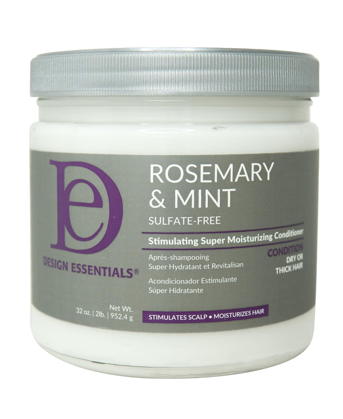 Design Essentials Romarin Menthe - bouteille: hydratation rapide et cuir chevelu revitalisé.