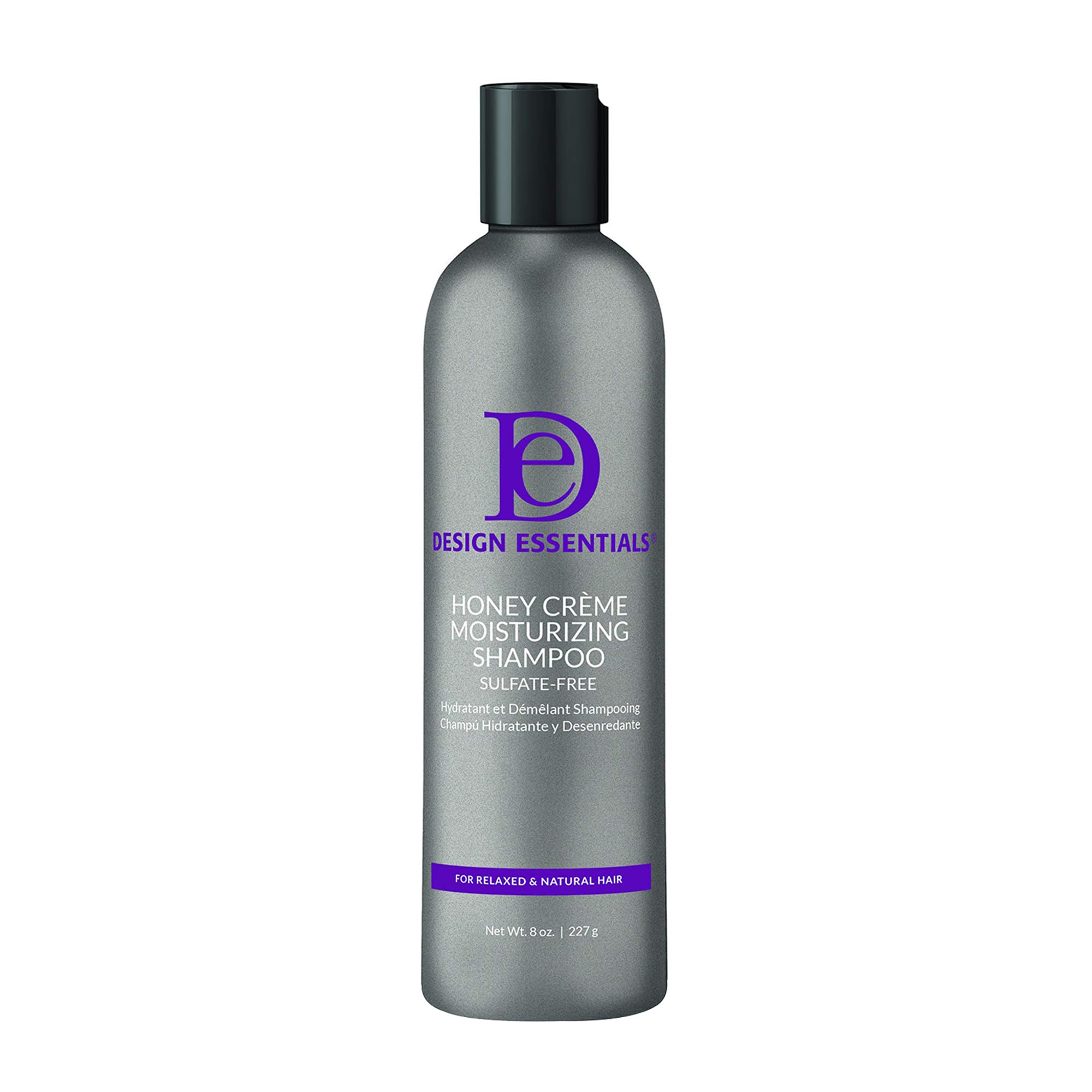 Design Essentials Honey Creme Shampoo en bouteille, démêlage facile et cheveux hydratés.