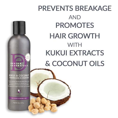 Cheveux après utilisation Design Essentials Kukui & Coconut, brillance et douceur.