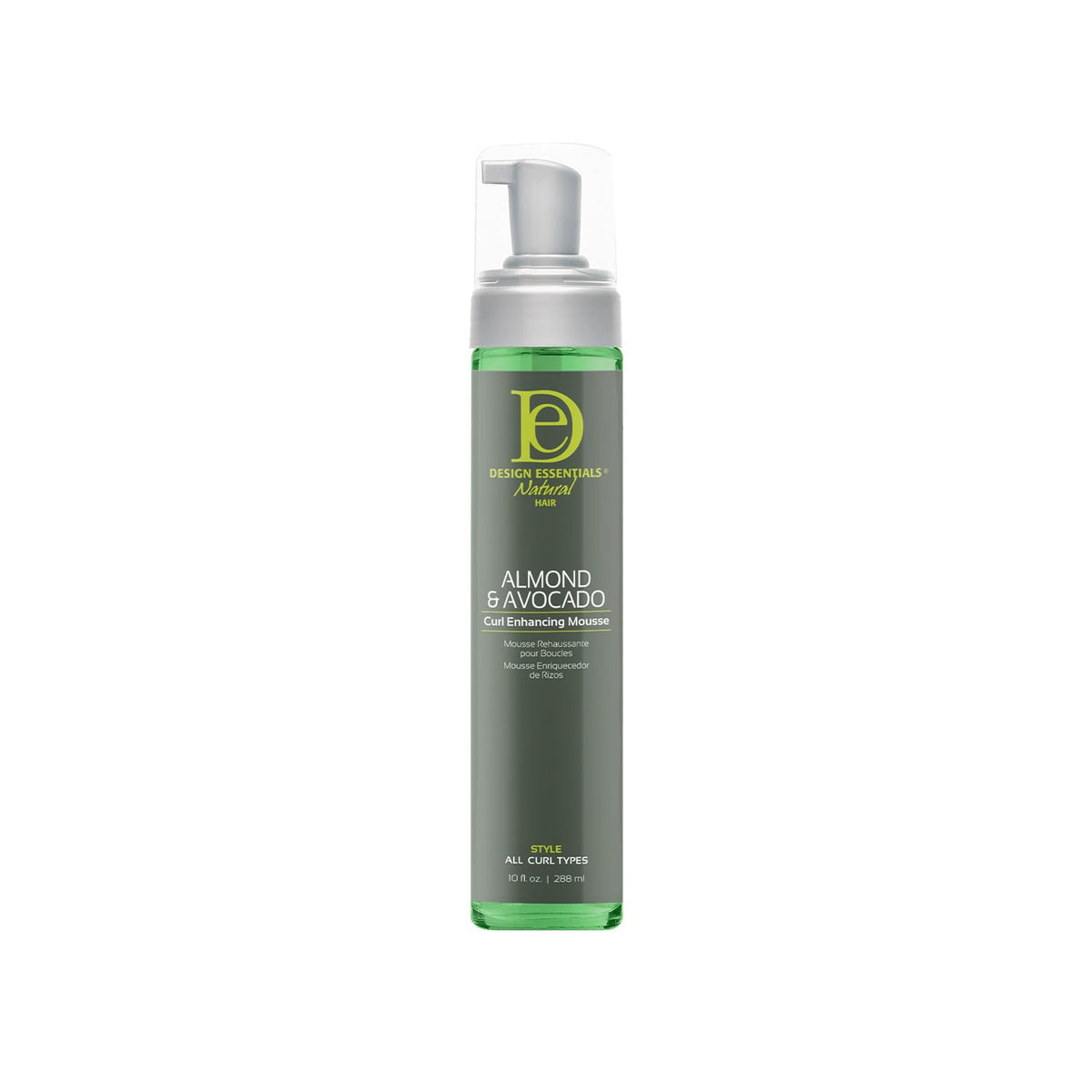 Design Essentials Mousse definissante pour cheveux crépus, bouteille: définition durable et douceur.