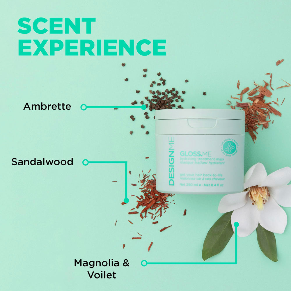 Design.Me Gloss.ME – cheveux nourris et lisses après utilisation, aspect soyeux.