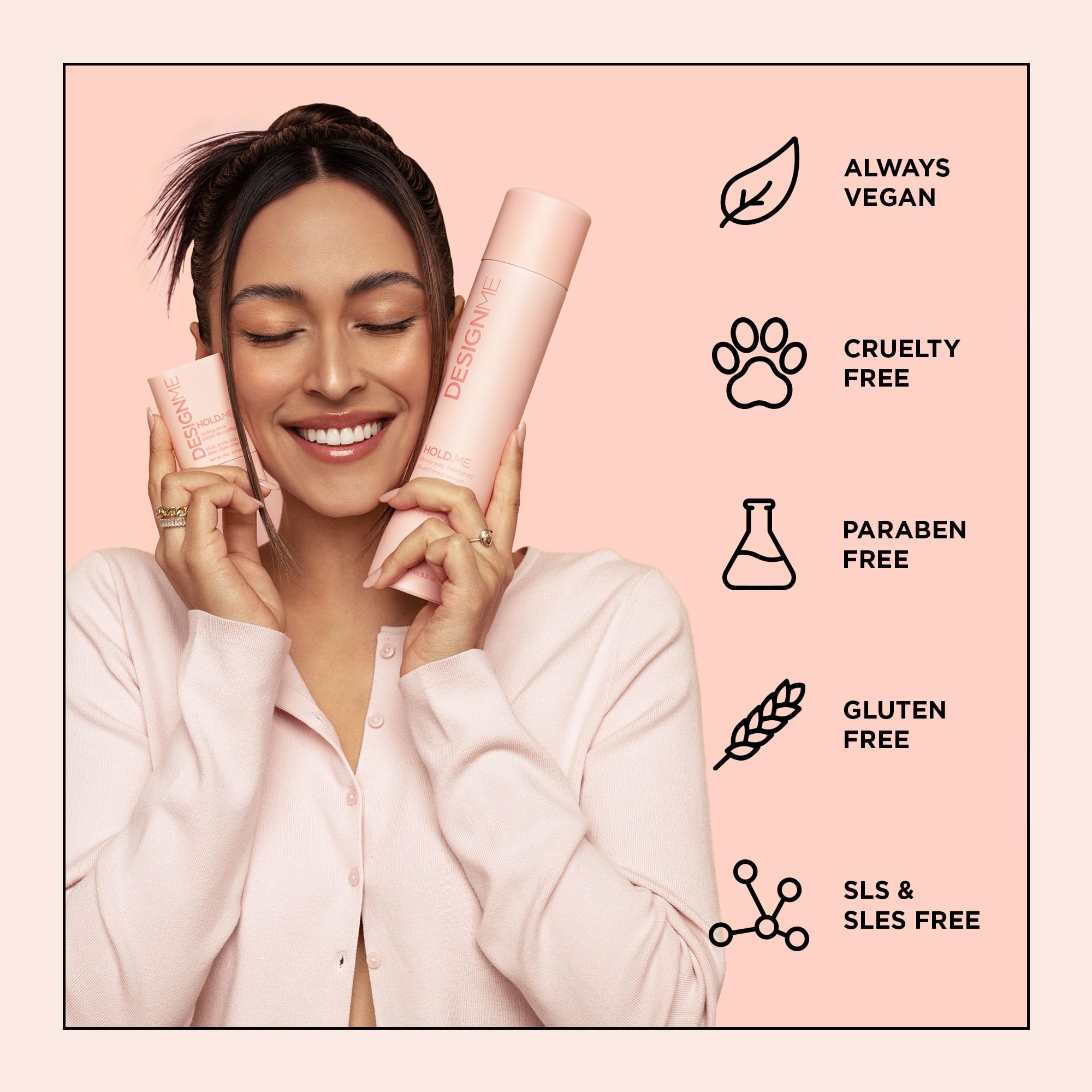 Design.Me HOLD.ME exploite l'huile de ricin et des esters de jojoba pour glisser sans dépôt.