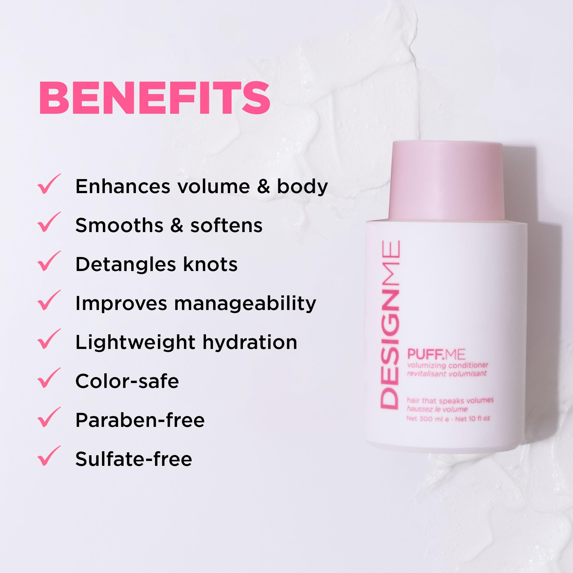 Design.Me Puff.ME Conditionneur Brillance pour cheveux lisses et lumineux.