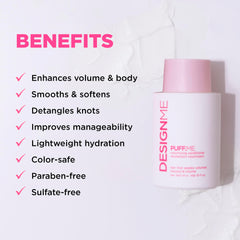 Design.Me Puff.ME Conditionneur Brillance pour cheveux lisses et lumineux.