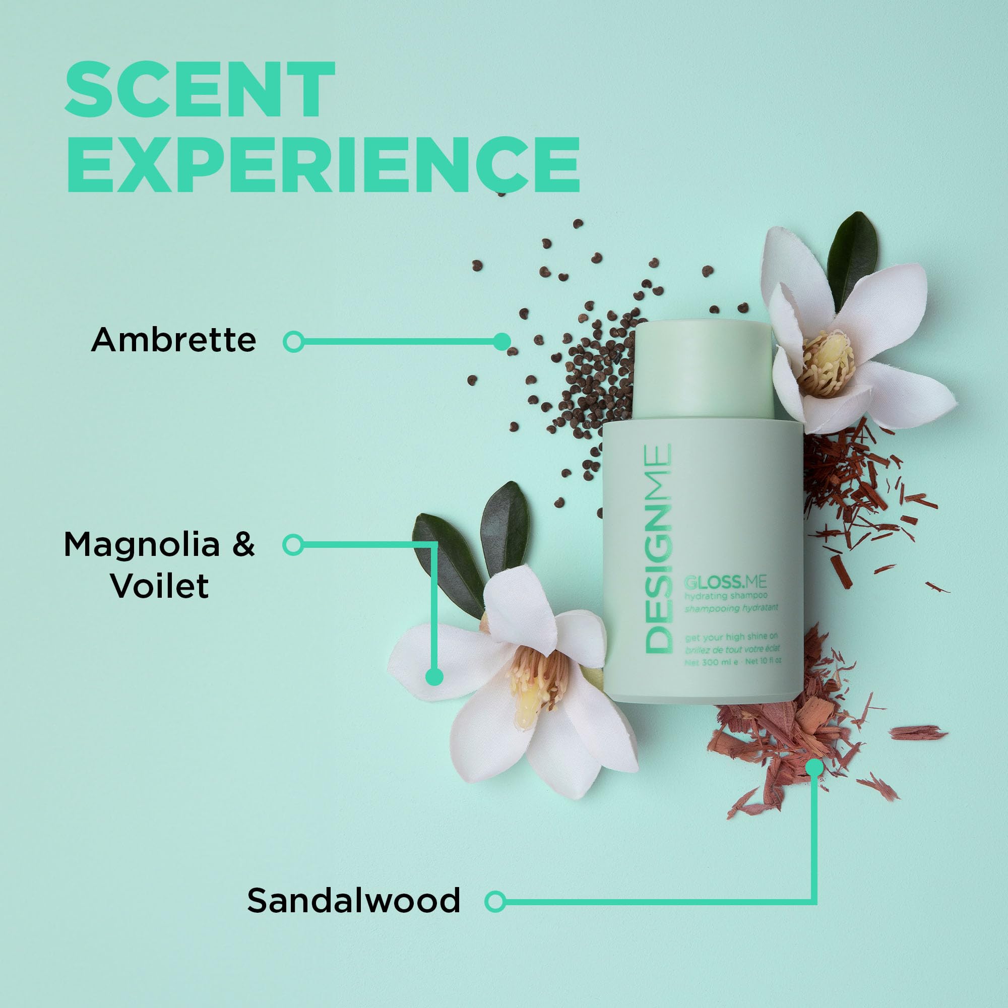 Design.Me Shampoing appliqué sur les racines pour revitaliser les cheveux.