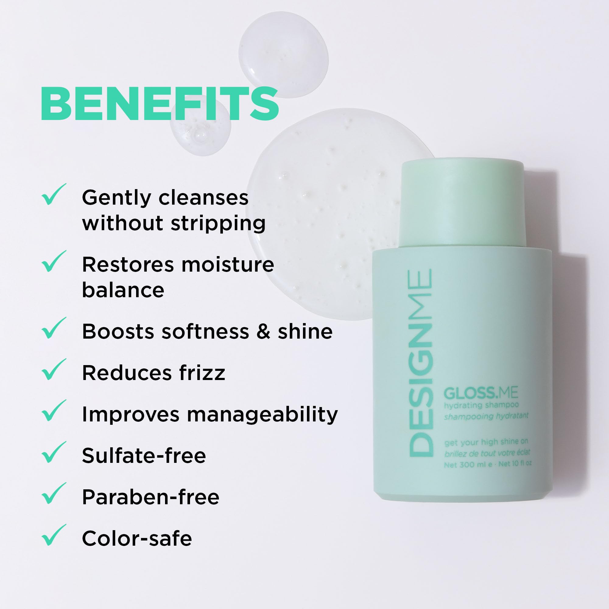 Design.Me Shampoing hydratant a l huile d argan et moringa pour cheveux nourris.