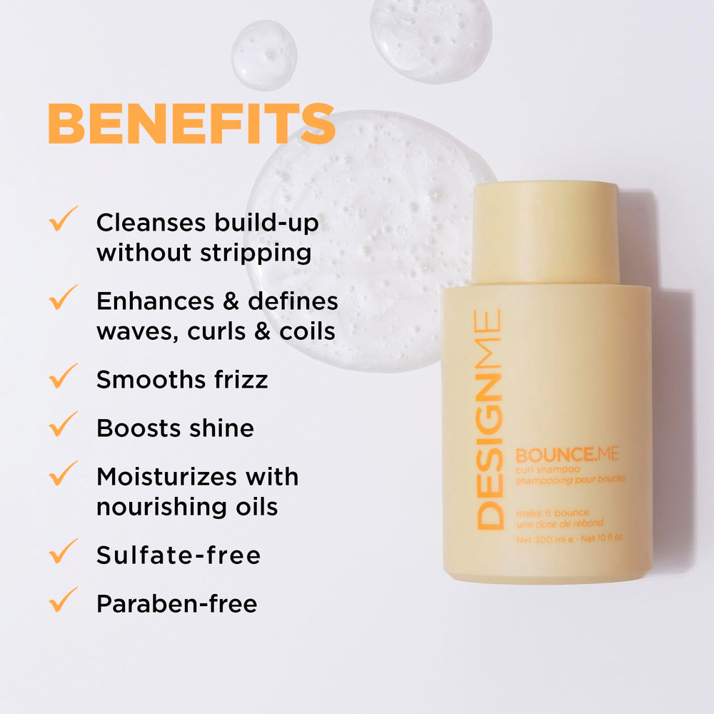 Design.Me BOUNCE.ME shampoing – définition des boucles pour une texture nette.