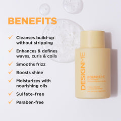 Design.Me BOUNCE.ME shampoing – définition des boucles pour une texture nette.