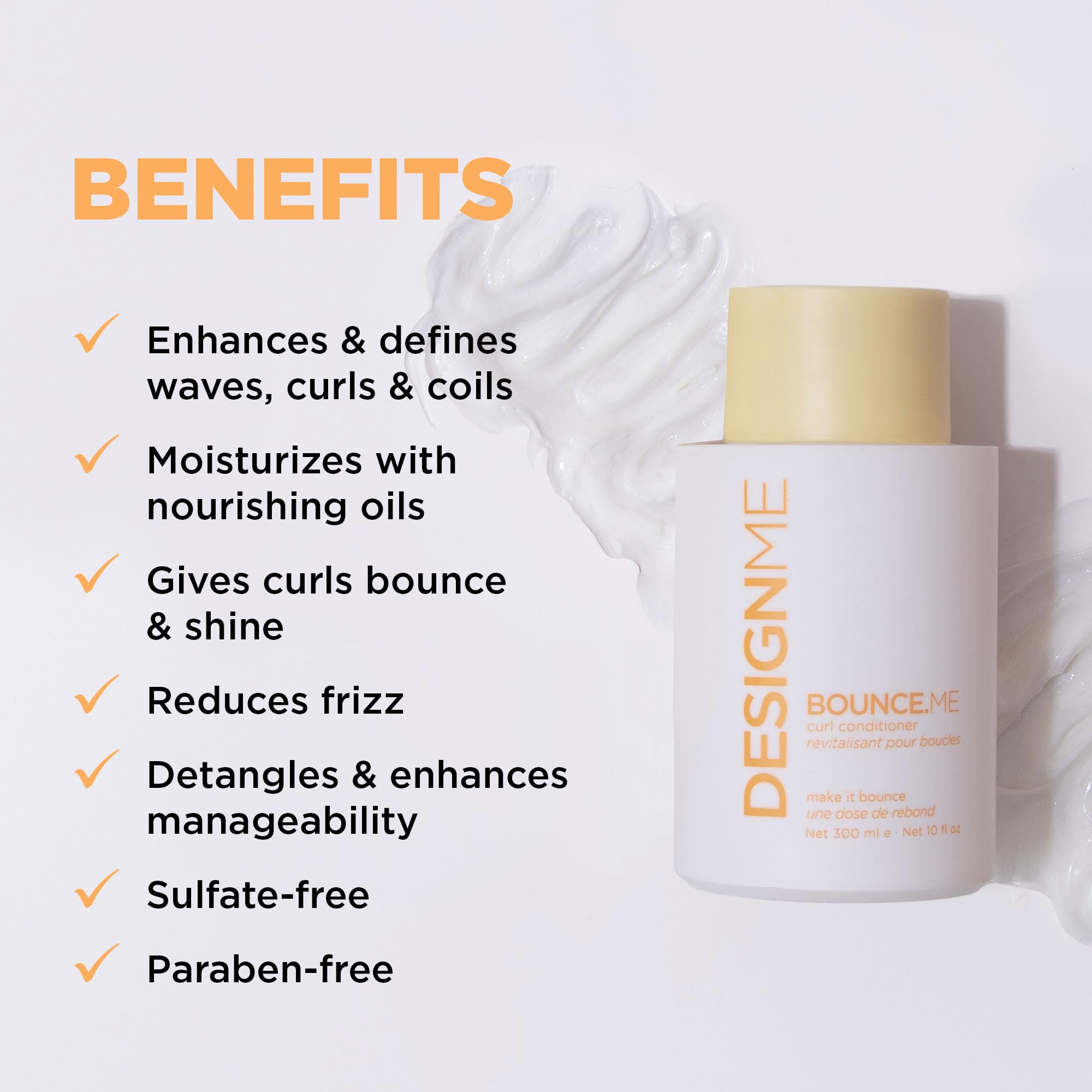 DesignMe Bounce-Me: texture crèmeuse qui hydrate les cheveux bouclés.