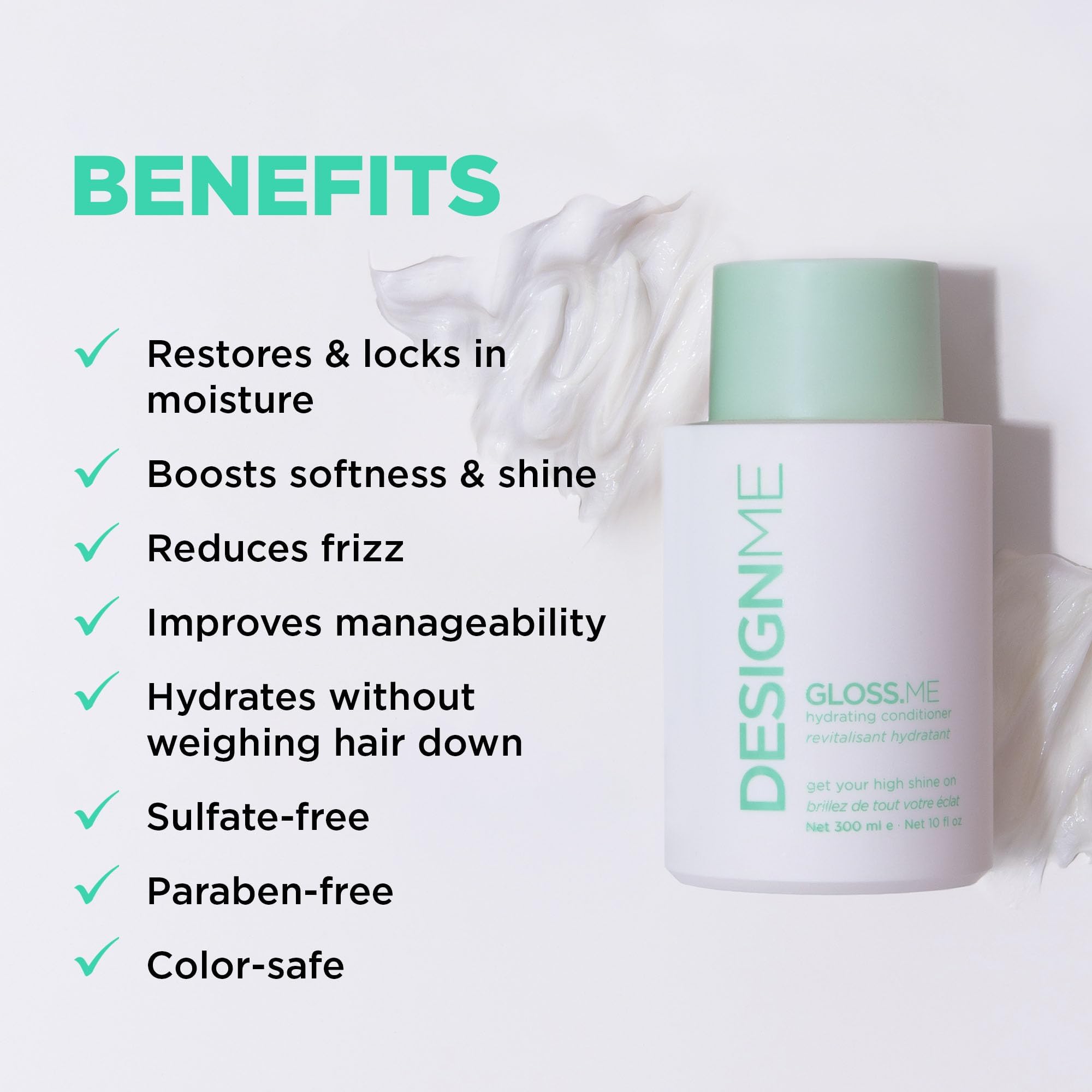 Design.Me GLOSS.ME Hydratant Conditionneur – texture crème facilitant le démêlage quotidien