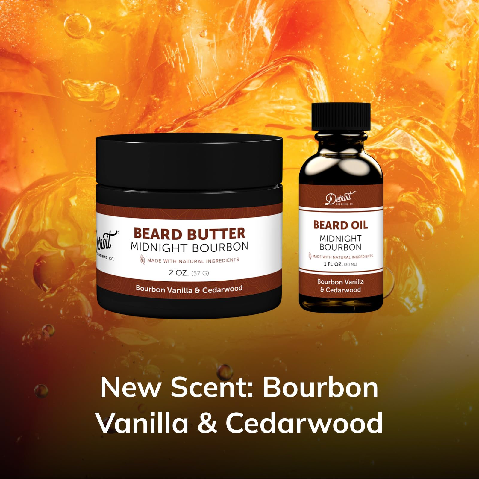 Detroit Grooming Co Beard Balm Midnight Bourbon, pot: maintien léger et fini soigné.
