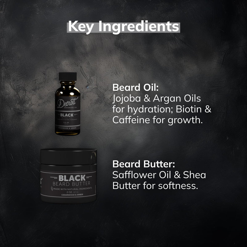 Detroit Grooming Co. ensemble-soin-barbe: routine complète pour barbe hydratée et maîtrisée.