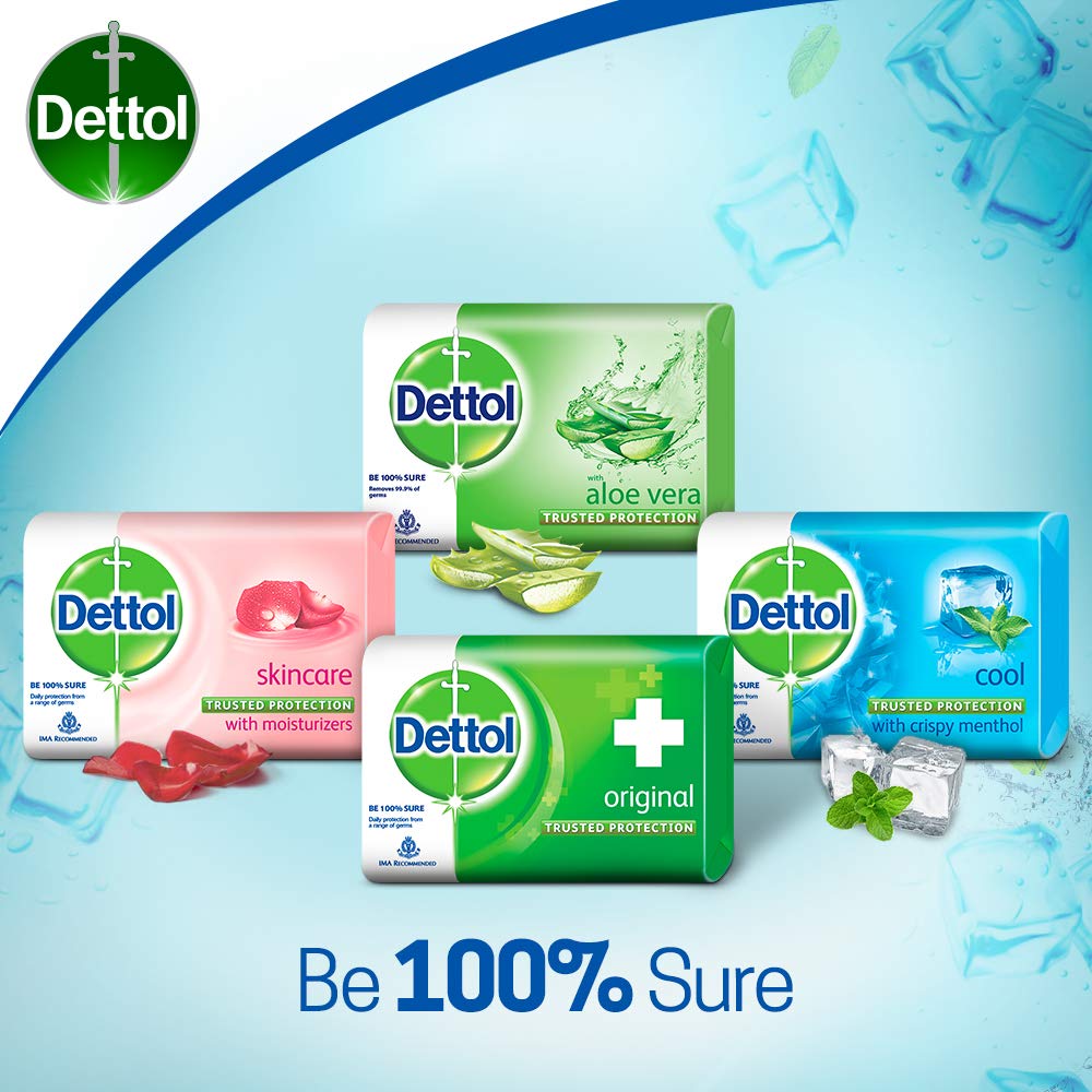 Utilisation quotidienne du savon Dettol Cool pour corps et mains.