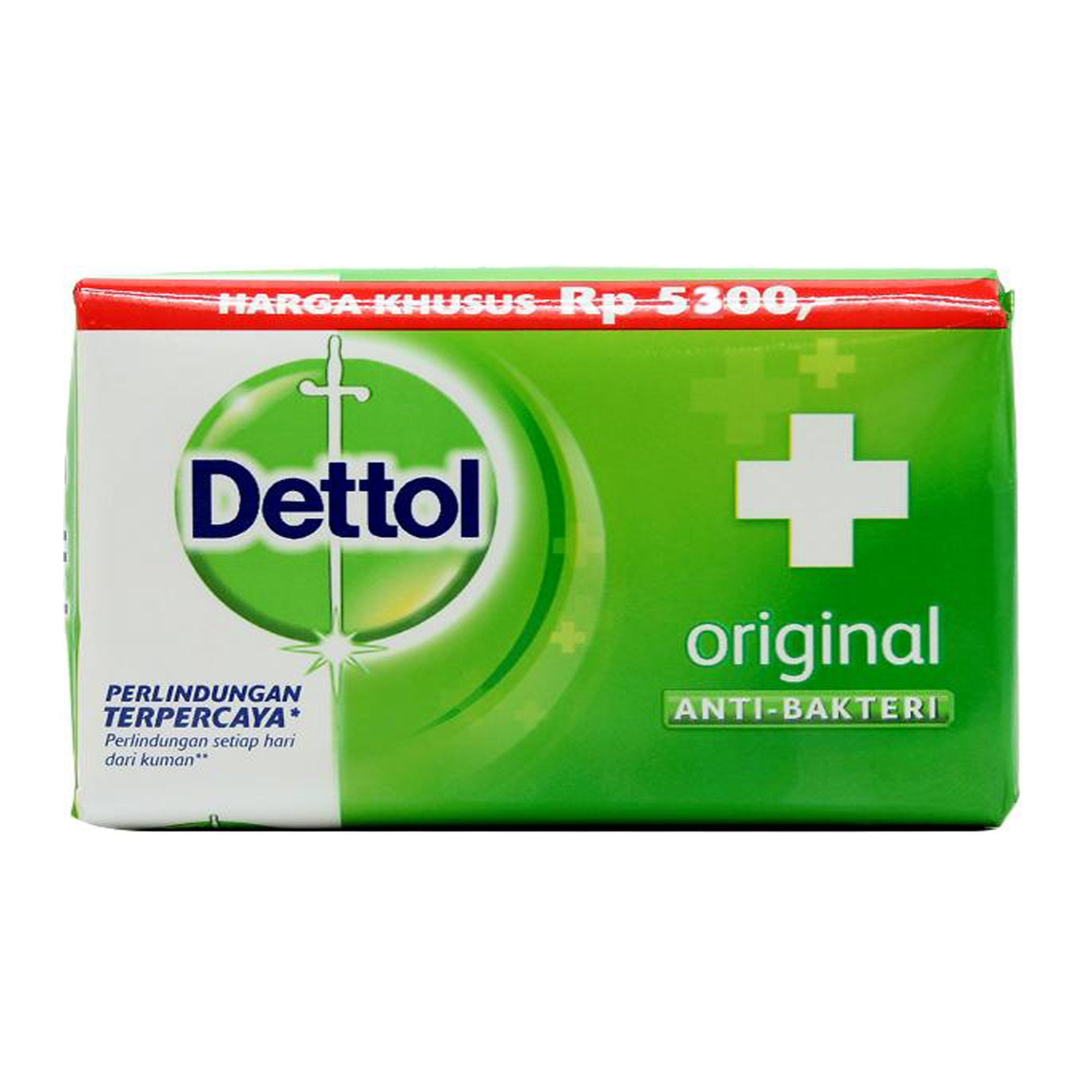 Dettol Original bar soap pack 12 in use with lather for clean hands