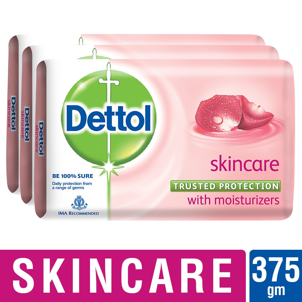 Dettol savon barre détail 125g : texture et propreté visibles.