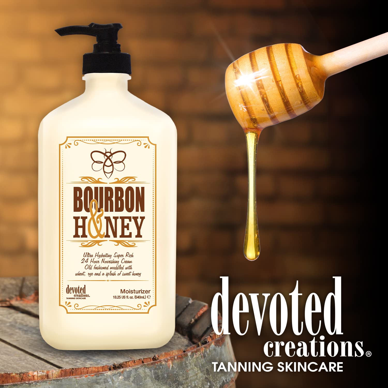 Devoted Creations Bourbon et Miel application sur peau soin quotidien