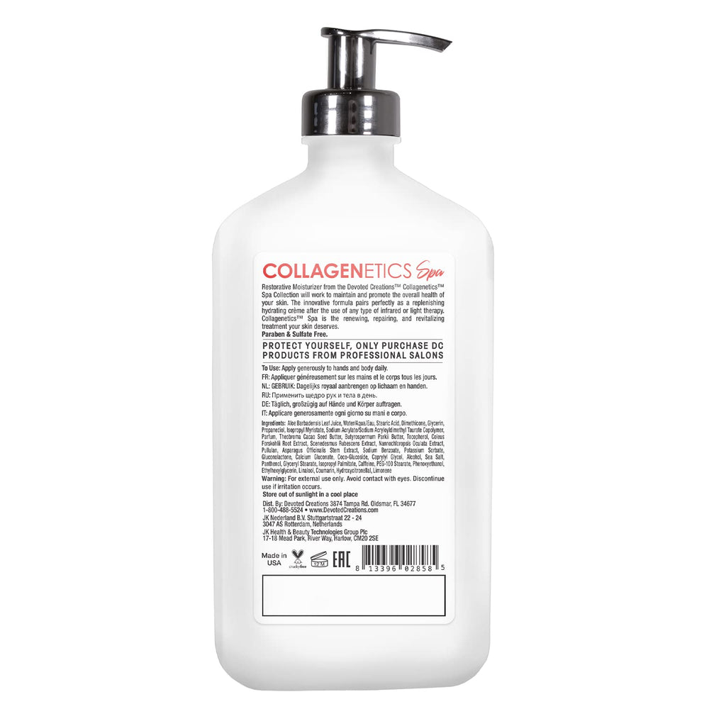 Devoted Creations Collagenetics Spa Restorative Moisturizer cream texture provides quick absorption and lasting comfort.