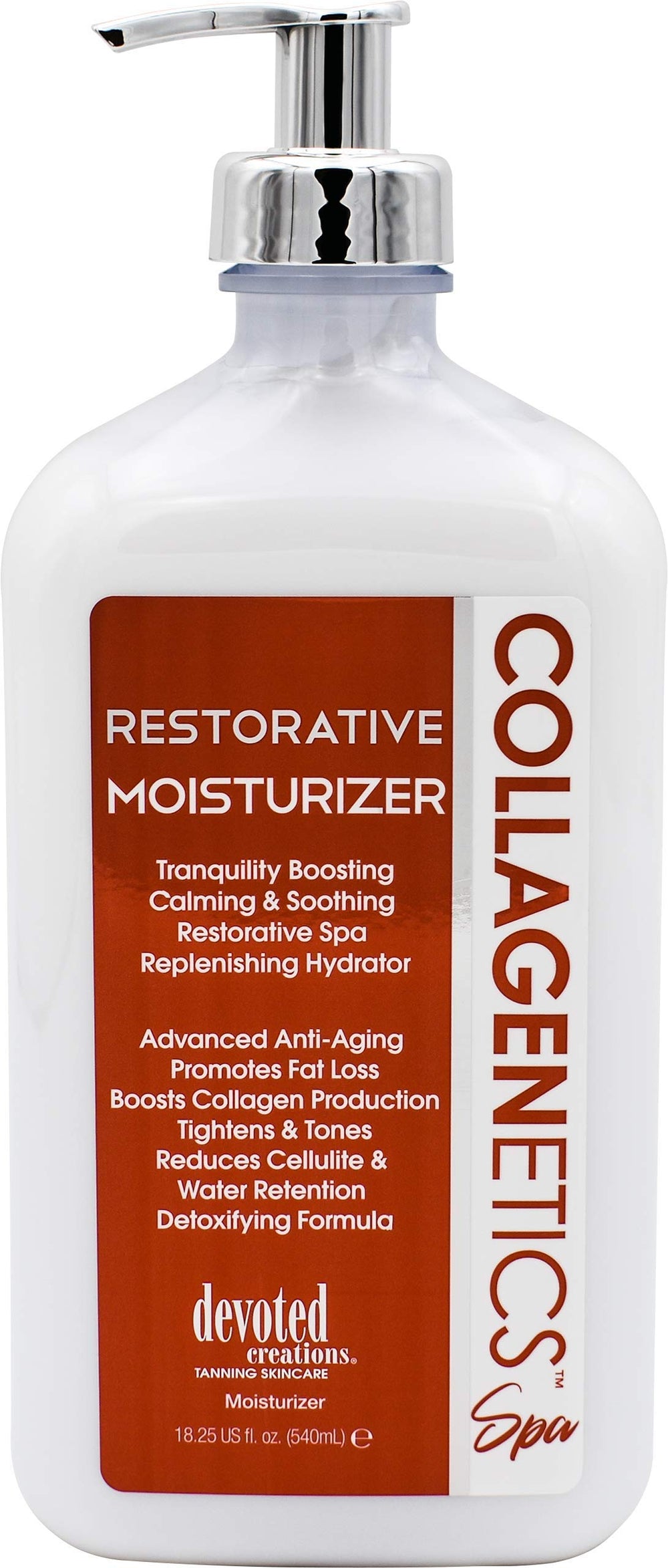 Devoted Creations Collagenetics Spa Restorative Moisturizer with fresh fragrance for spa like experiences.
