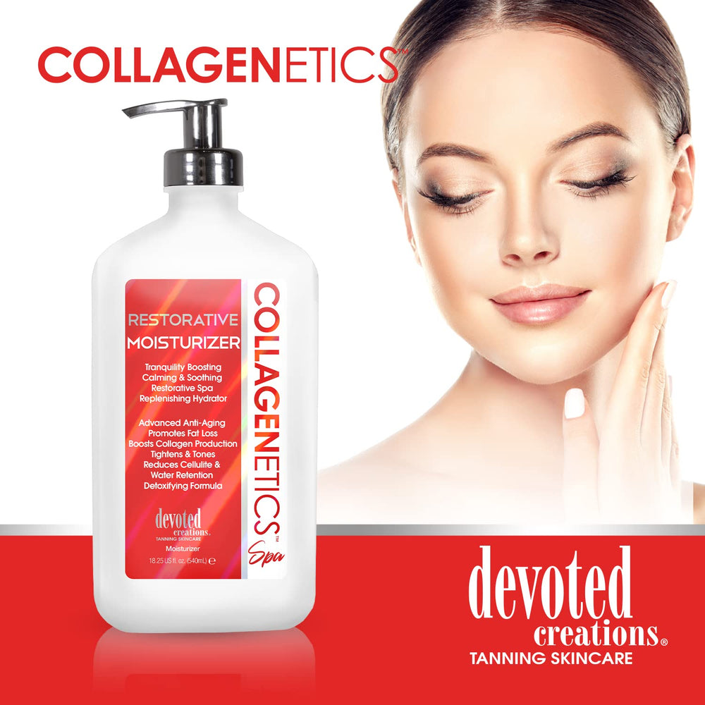 Devoted Creations Collagenetics Spa Restorative Moisturizer glow you can feel after application.