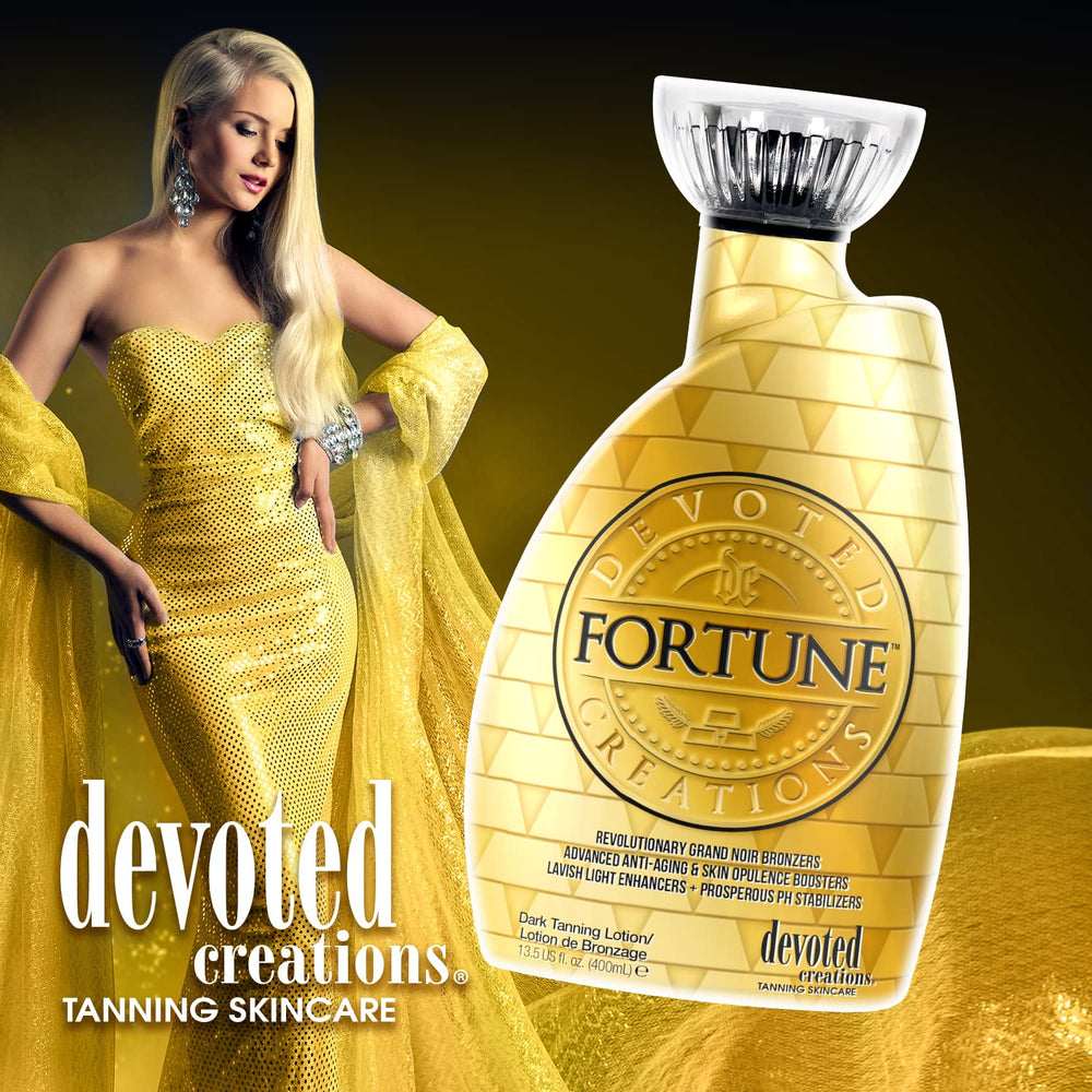Fortune Bronzer Devoted Creations, technologie protection tatouages et couleur pour prévenir la décoloration.