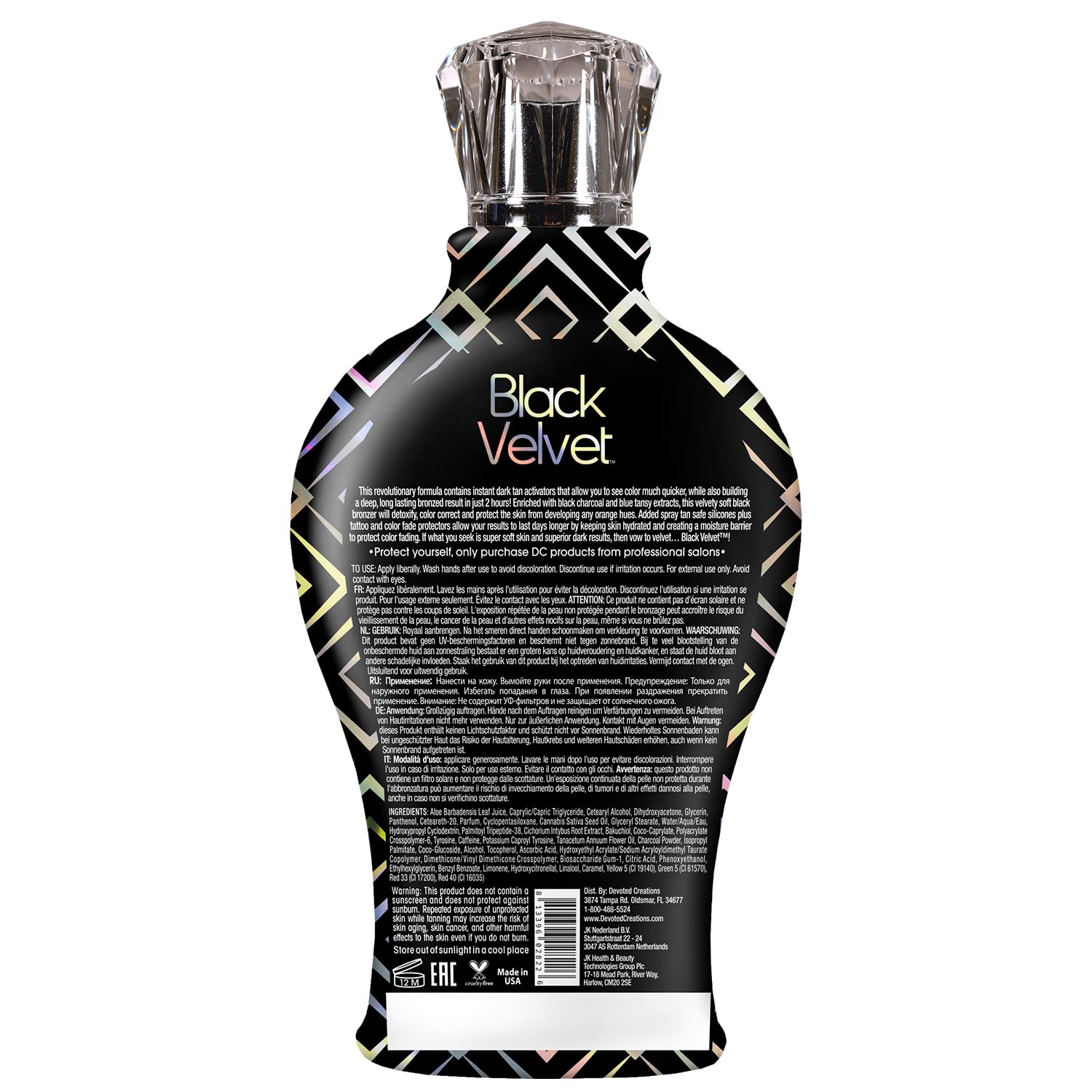 Vaporisateur Velvet Noir facilitant une application homogène sans traces visibles.